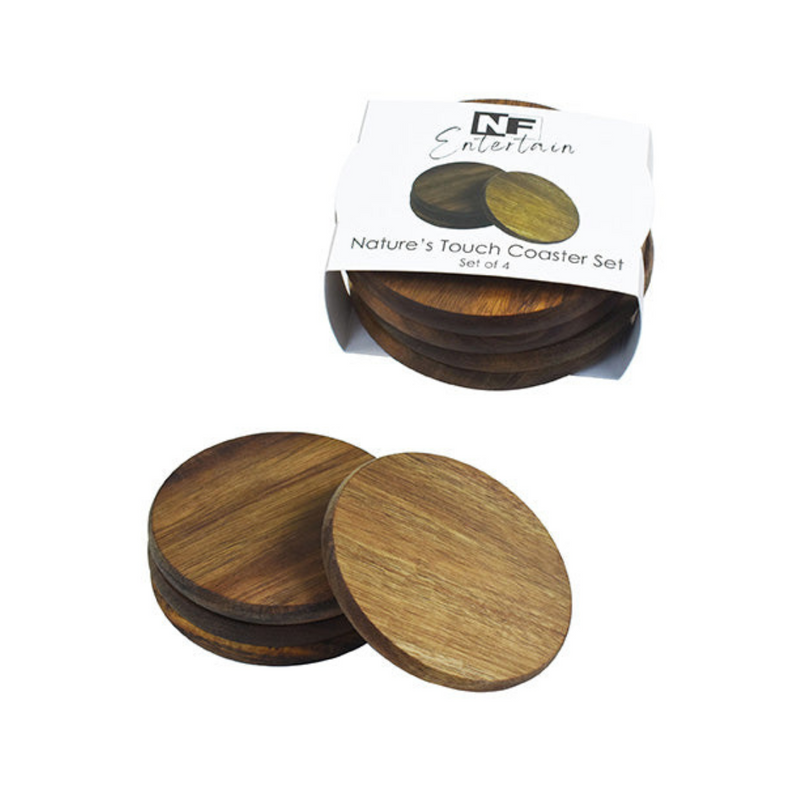 Ronis Acacia Wood Coasters 10cm Set of 4