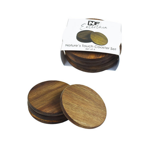 Ronis Acacia Wood Coasters 10cm Set of 4