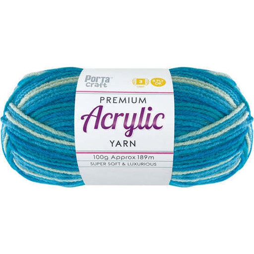 Acryl yarn 100g 189m 8ply in multi colourway 30 Fairview, soft DK acrylic yarn for knitting and crochet scarves, beanies and blankets