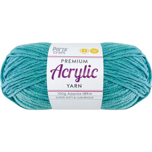 8ply acrylic yarn patina 55 100g 189m, solid colour knitting and crochet yarn for projects.