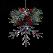 Ronis Acrylic Snowflake with Gingham Ribbon 15cm – thumbnail