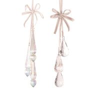 Assorted acrylic drop-shaped Christmas tree ornaments, 32cm and 42cm