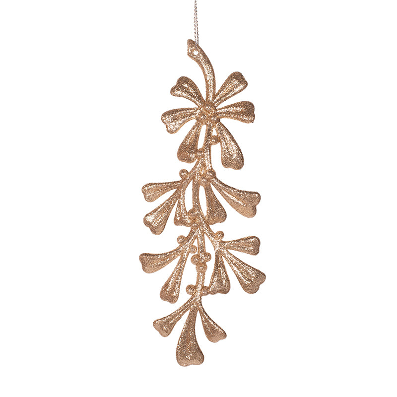Acrylic mistletoe tree ornament 16.8cm with delicate leaves and berries, adding a festive and elegant touch to holiday décor.