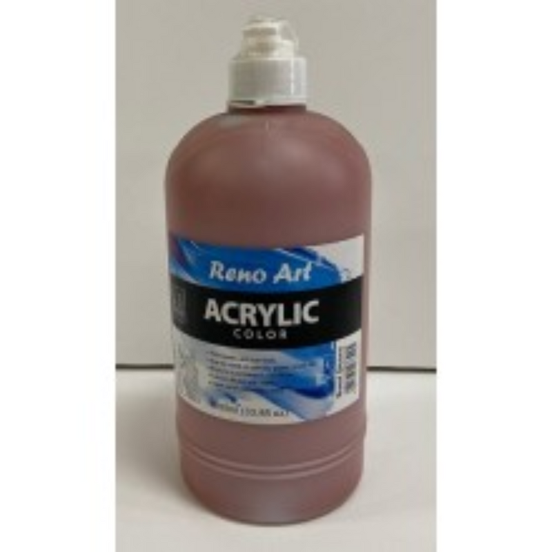 Acrylic Paint 1000ml Burnt Sienna bottle for classroom art, canvas painting and large projects