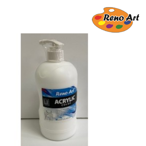 Acrylic Paint 1000ml White bottle for classroom art, murals, posters and large canvas projects