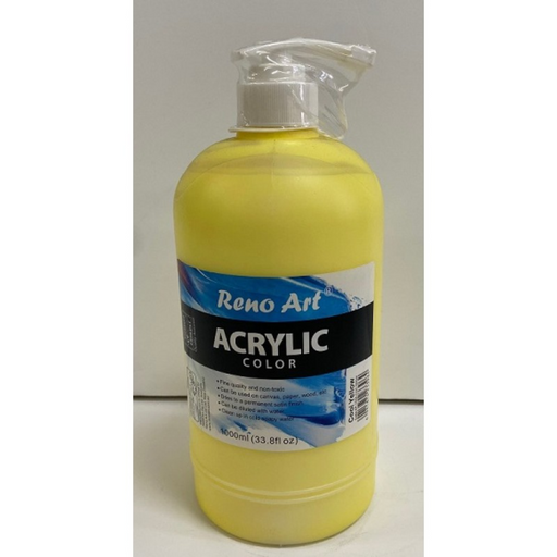 Acrylic Paint 1000ml Cool Yellow bottle for classroom art, murals, posters and large canvas projects