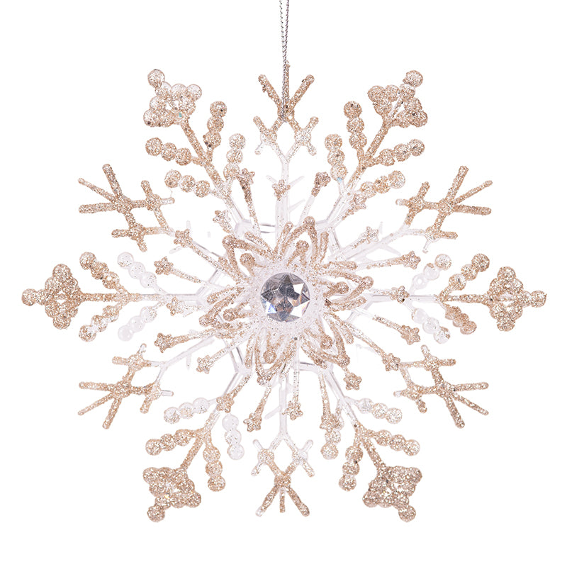 Acrylic Snowflake Tree Ornament 12cm for elegant winter and Christmas décor