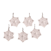 6-pack of clear acrylic snowflake decorations – assorted winter ornament designs