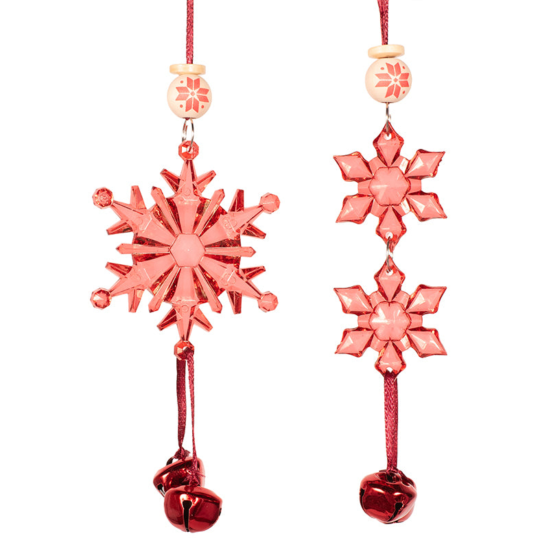 Festive red acrylic ornaments assorted for Christmas tree décor