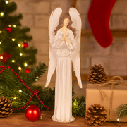 White polyresin angel table top decoration 43cm Christmas décor