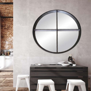 Ronis Angelina Panelled Mirror 100x100cm Matt Black