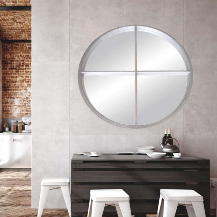 Ronis Angelina Panelled Mirror 100x100cm Matt White