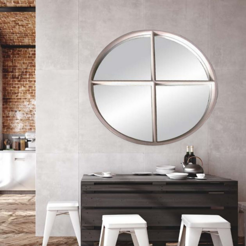 Ronis Angelina Panelled Mirror 100x100cm Wood Grain