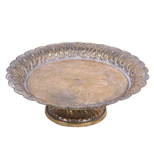 Ronis Antique Gold Metal Cake Stand D34.5x11cm