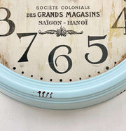 Ronis Antique Large Wall Clock 46x46x8cm Blue