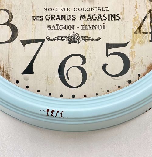 Ronis Antique Large Wall Clock 46x46x8cm Blue