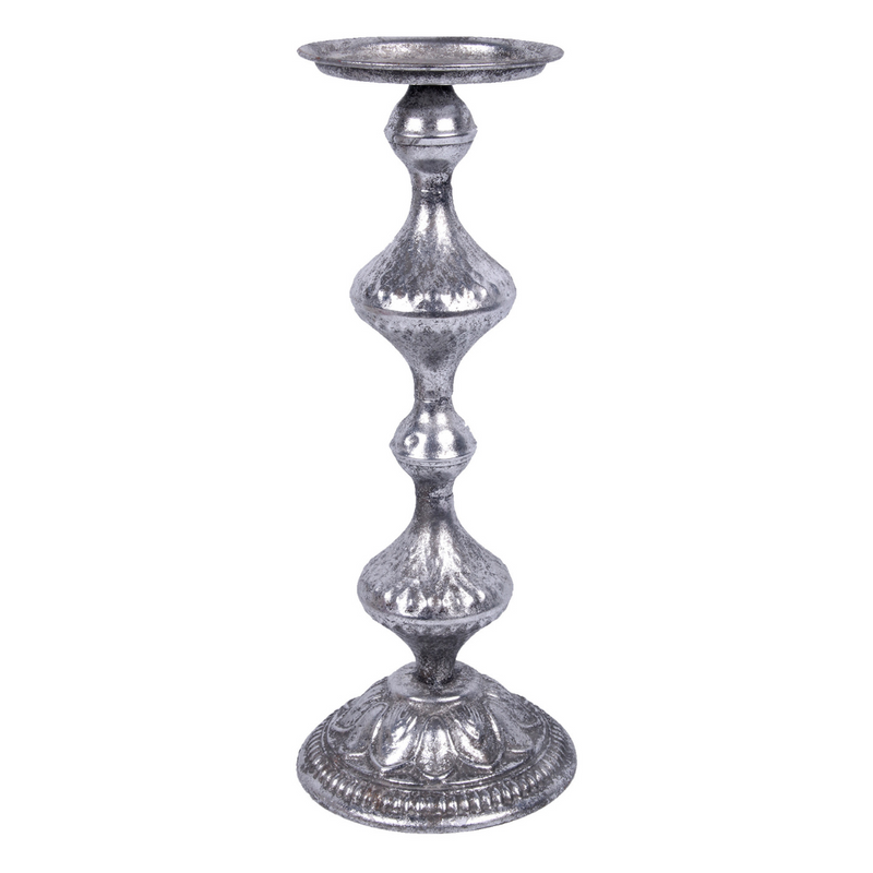 Ronis Antique Silver Metal Candelabra D12.5x37.5cm