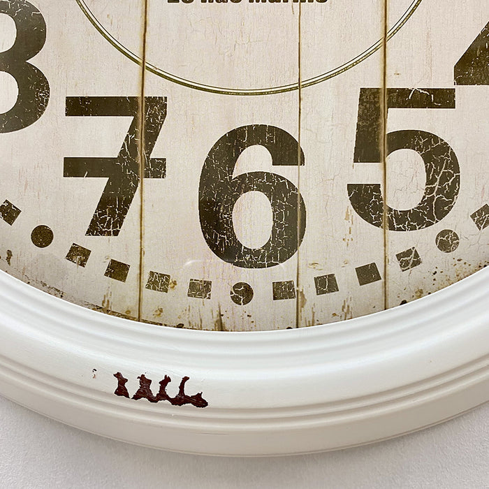 Ronis Antiquite Clock French Country Metal Frame Wall Clock 46x46x8cm White