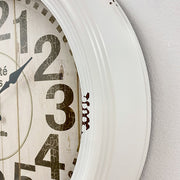 Ronis Antiquite Clock French Country Metal Frame Wall Clock 46x46x8cm White