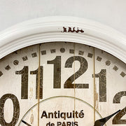 Ronis Antiquite Clock French Country Metal Frame Wall Clock 46x46x8cm White