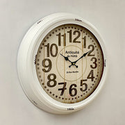 Ronis Antiquite Clock French Country Metal Frame Wall Clock 46x46x8cm White