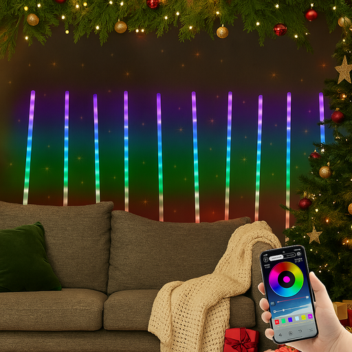 App Lightshow LED Path Poles 10pc multicolor pathway lights
