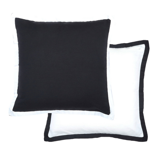 Ronis Arlo Reversible Cotton Cushion 50x50cm Black