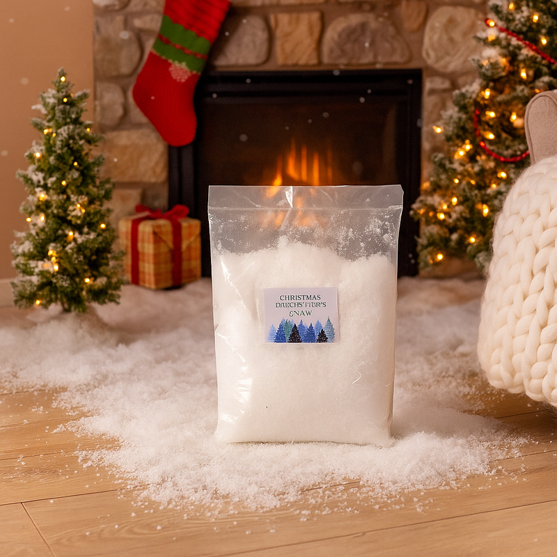 Artificial Snow 80g pack – lightweight decorative snow for Christmas trees, displays, and crafts.