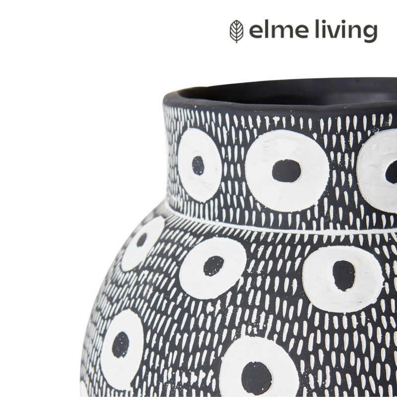 Ronis Ashton Pot White/Black 28x28x27cm