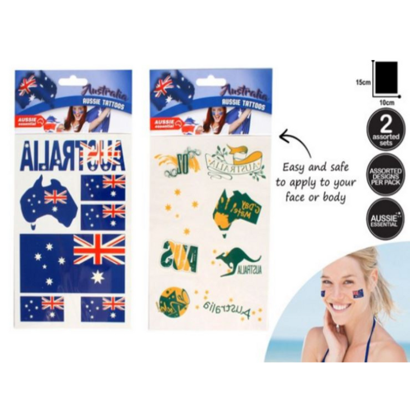 Aussie Day Tattoos 10x15cm