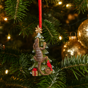 8cm Australian Christmas tree ornament featuring a festive goanna figure