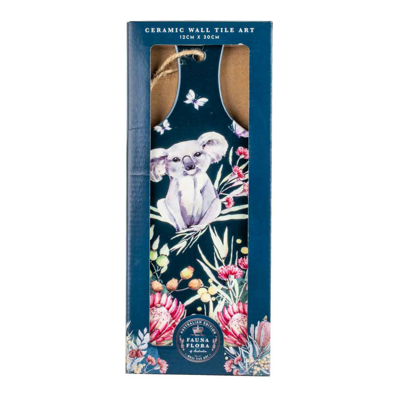 Ronis Australian Flora and Fauna Koala Tile Wall Art 12x30cm
