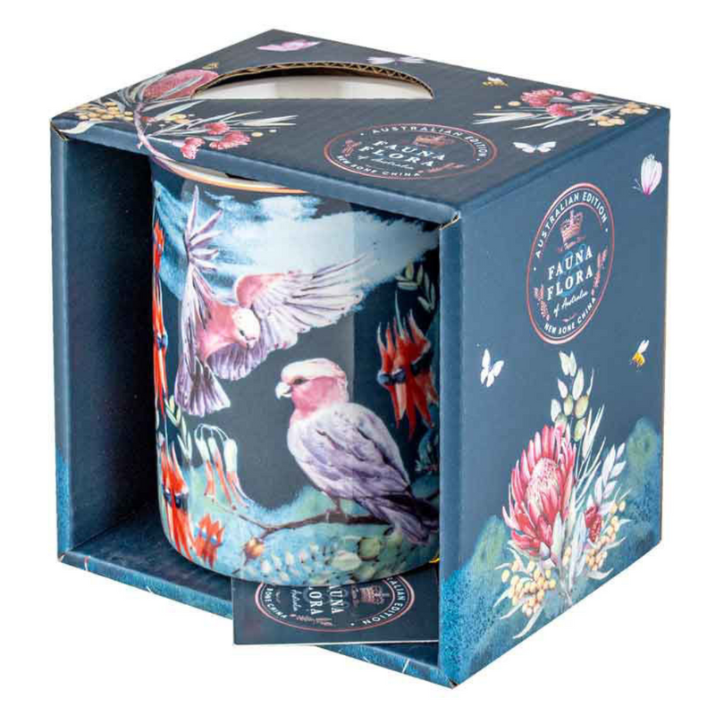 Ronis Australiana Floral Galah Mug New Bone China 360ml