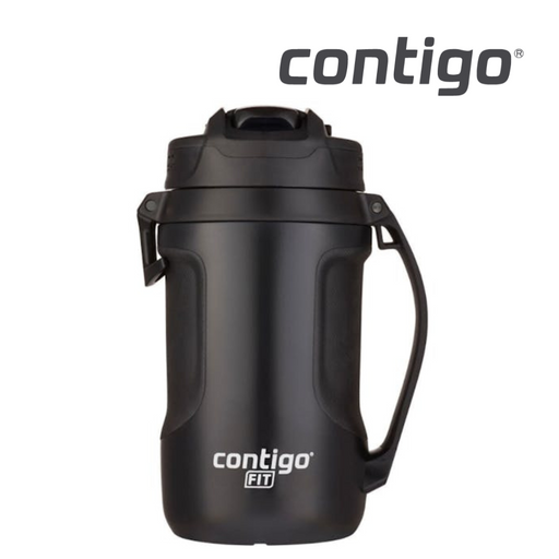 Contigo AUTOSPOUT Fit Mega Jug 1.89L in Licorice black, large reusable water jug with flip-top spout.