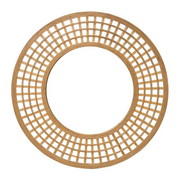 Ava square wall mirror 96.5cm in natural finish hung above a console table – thumbnail