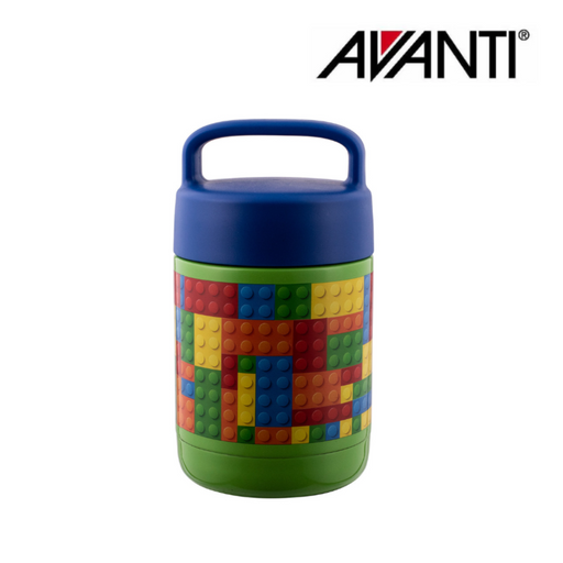 Avanti YumYum Kids Insulated Food Jar 375ml Build Block – kids stainless steel insulated food jar for school lunches