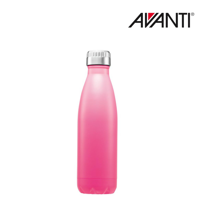 Avanti Fluid Bottle 500ml in pink, reusable drink bottle for everyday hydration.
