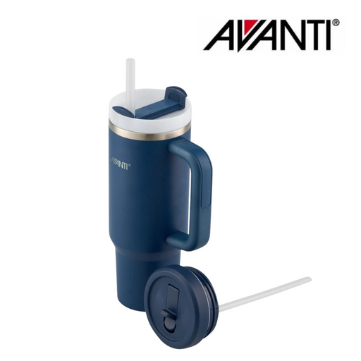 Avanti Hydroquench Insulated Tumbler With Two Lids 1L Navy – stainless steel insulated tumbler for hot and cold drinks