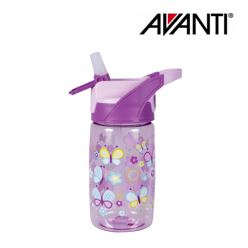 AVANTI YumYum Auto Flip Spout Tritan Bottle 450ml Butterfly – kids BPA-free water bottle with flip spout and butterfly design