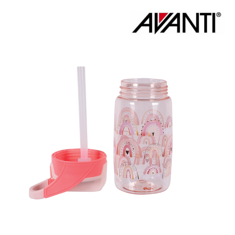 AVANTI YumYum Auto Flip Spout Tritan Bottle 450ml Rainbow – kids BPA-free water bottle with flip spout and rainbow design