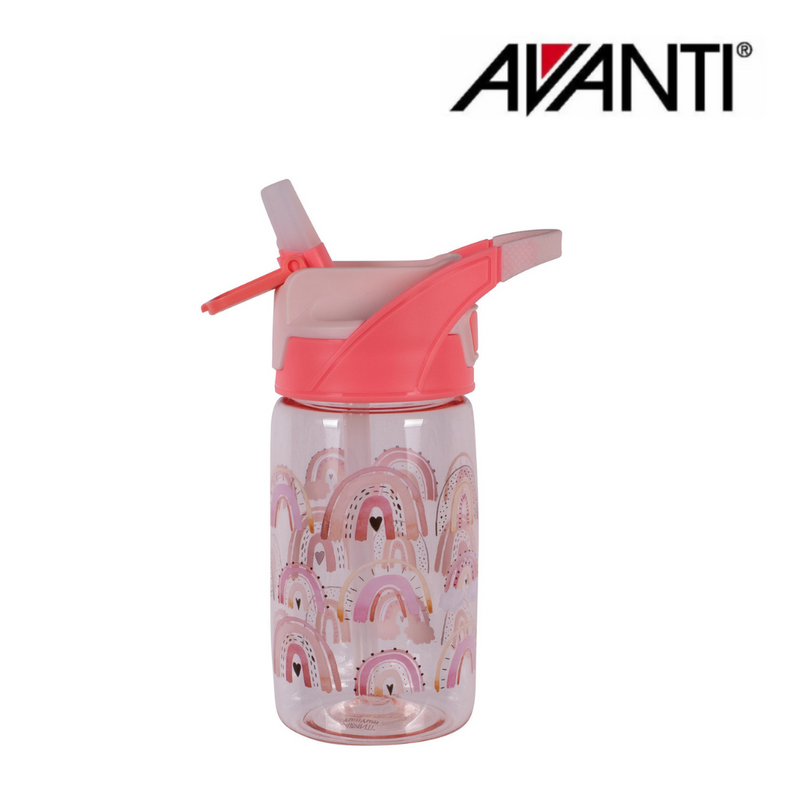 AVANTI YumYum Auto Flip Spout Tritan Bottle 450ml Rainbow – kids BPA-free water bottle with flip spout and rainbow design