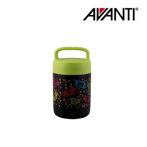 Avanti YumYum Kids Insulated Food Jar 375ml Gaming – kids stainless steel insulated food jar for school lunches