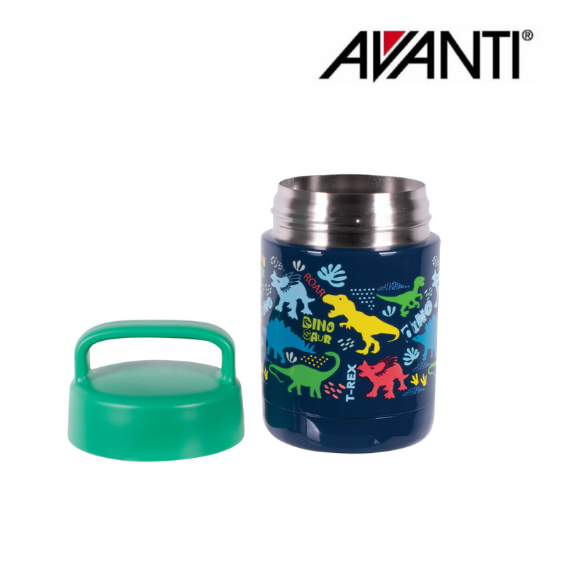 Avanti YumYum Kids Insulated Food Jar 375ml Dinosaur – kids stainless steel insulated food jar for school lunches
