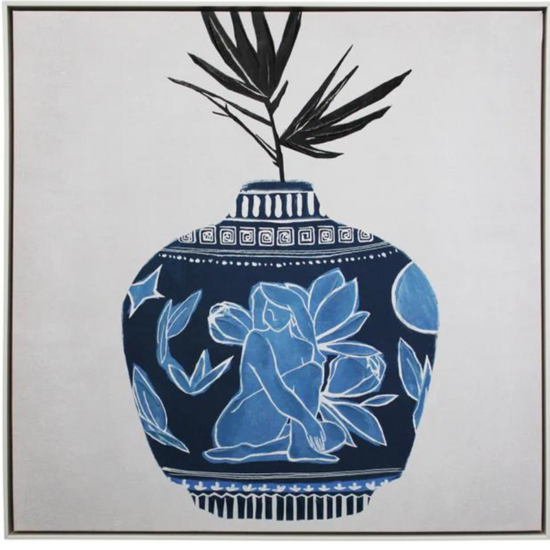 Azure Aware square wall painting 73x73cm modern blue artwork for coastal and contemporary home décor.