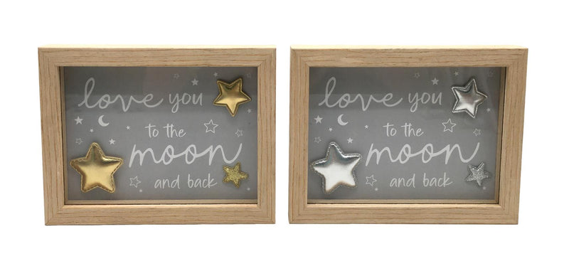 Assorted moon and star photo frame 20x15cm