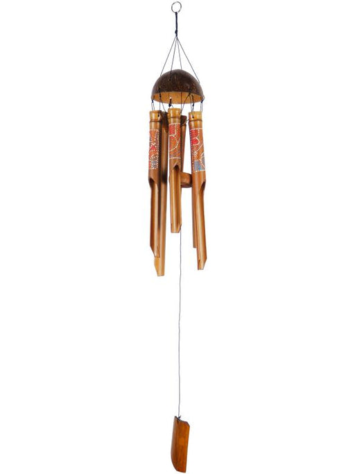 Dot painted bamboo wind chime
