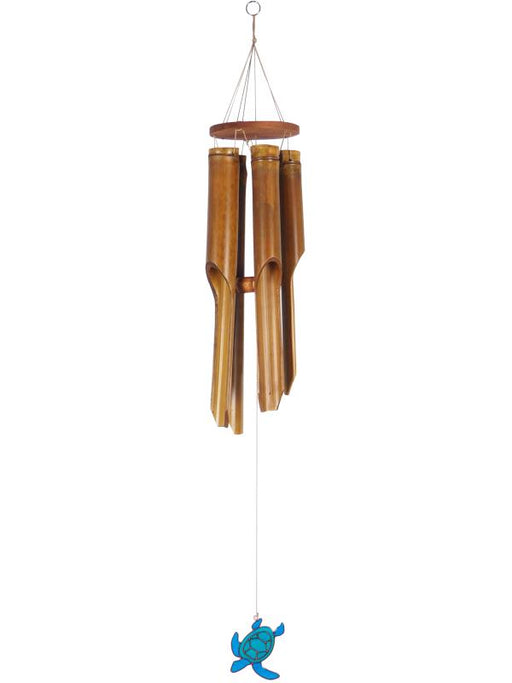 Bamboo wind chime with turtle wind catcher