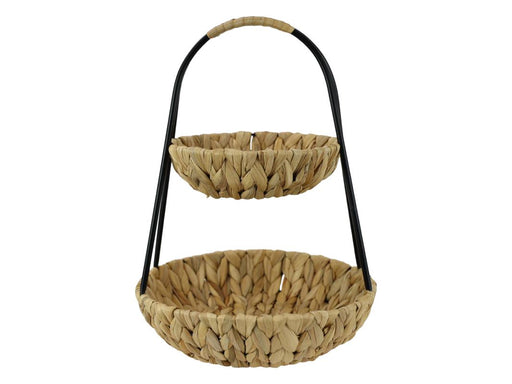 Two Tier Water Hyacinth Basket 42cm