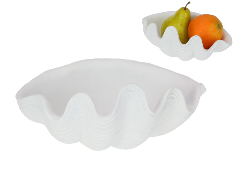 Clam shell shaped decorative bowl
