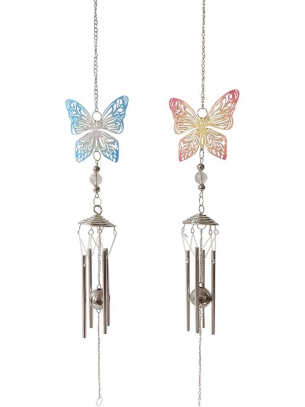 Coloured Butterfly Wind Chime 2 Assorted 70cm